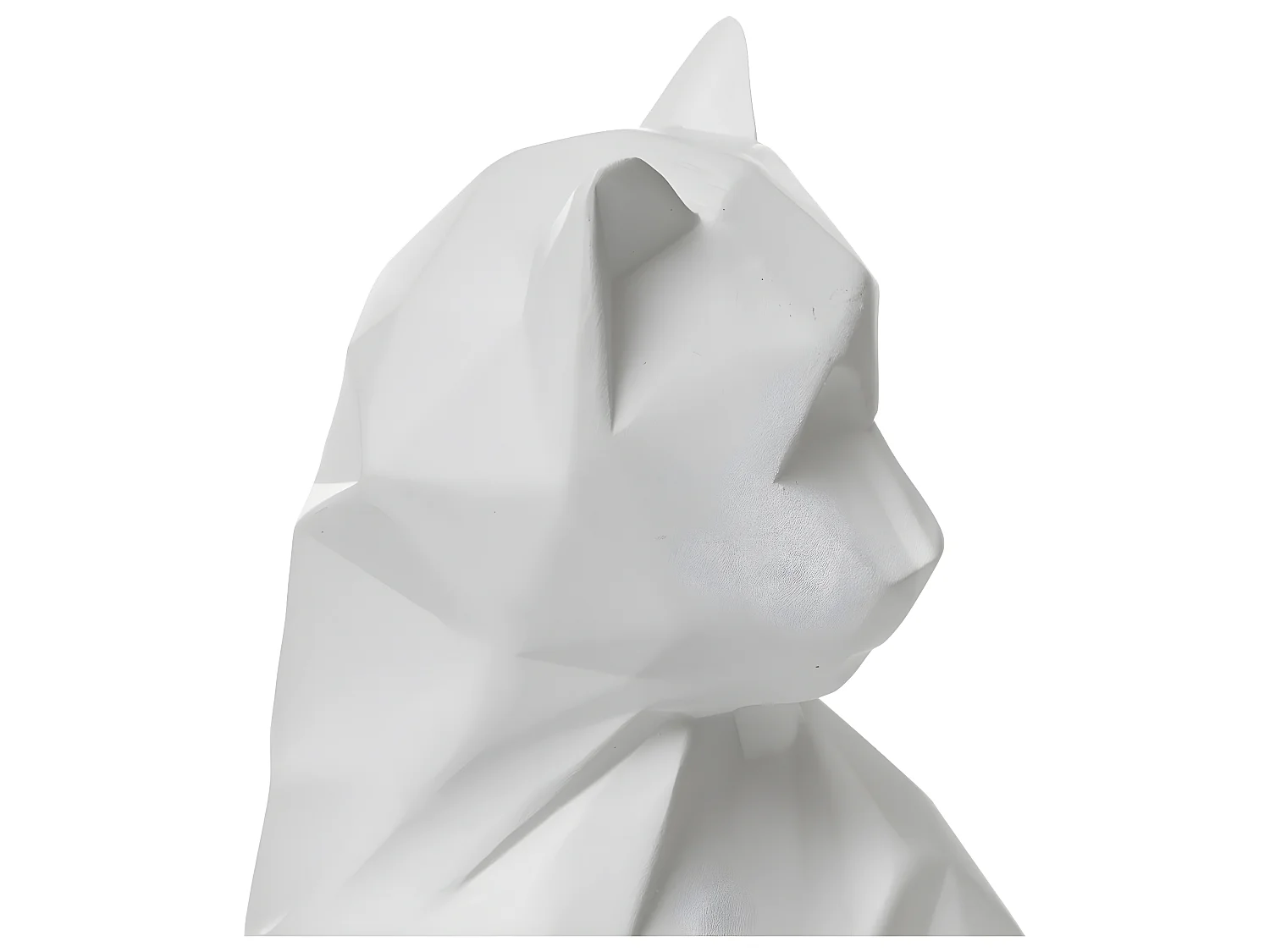 Objet déco Chat Origami Blanc en résine H 20.5 cm