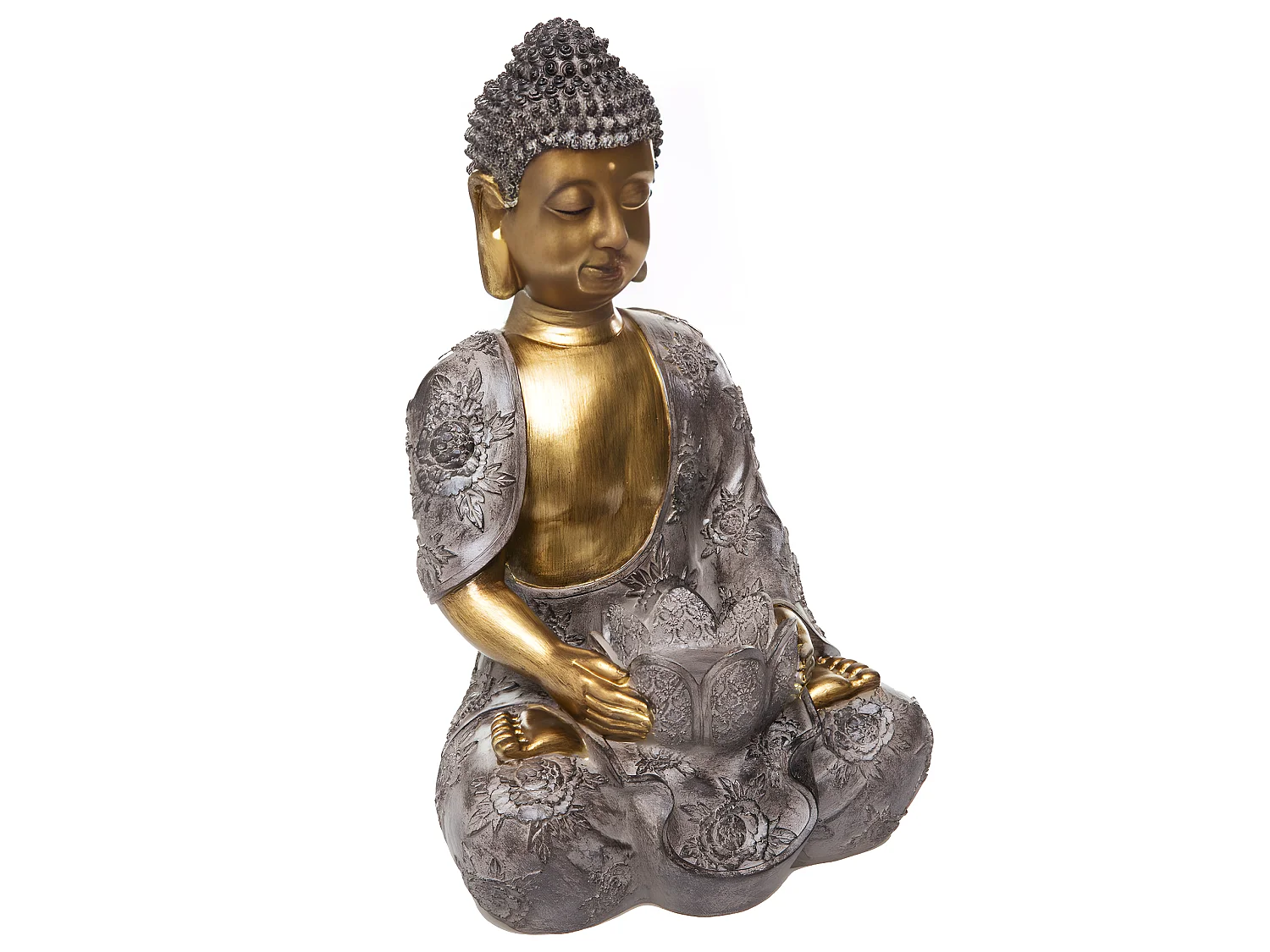 Bouddha & Photophore "Vintage" 37cm Marron