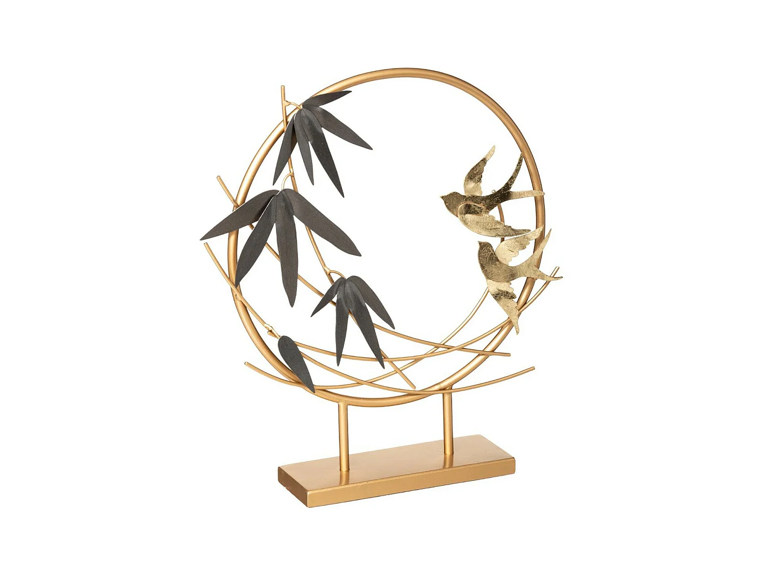 Décoration à Poser en Métal "Oiseau" 36cm Or