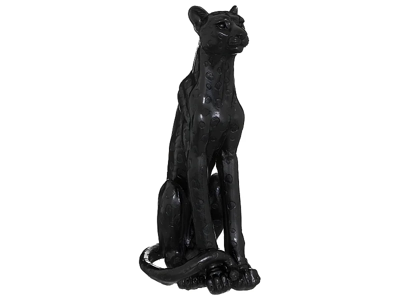 Statuette Déco Léopard "Artif" 90cm Noir