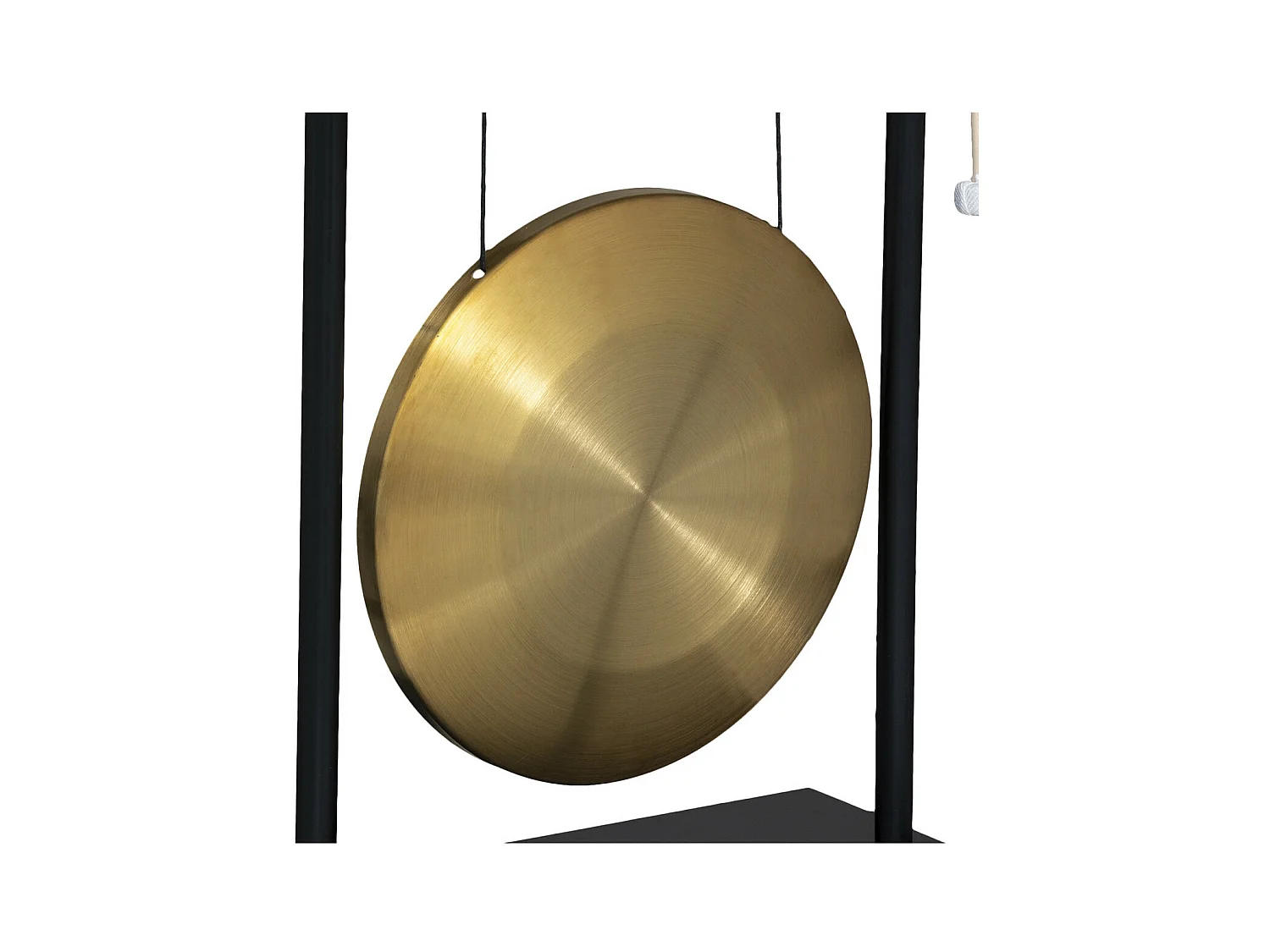 Statuette Déco avec Gong "Toa" 69cm Noir & Or