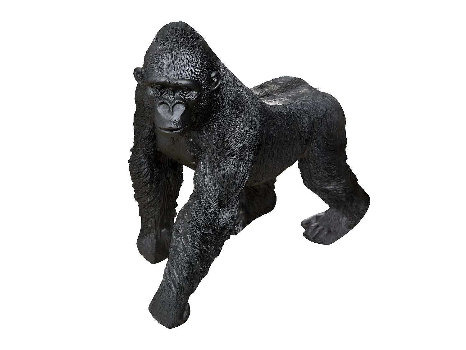 Statuette Déco "Gorille en Mouvement" 22cm Noir