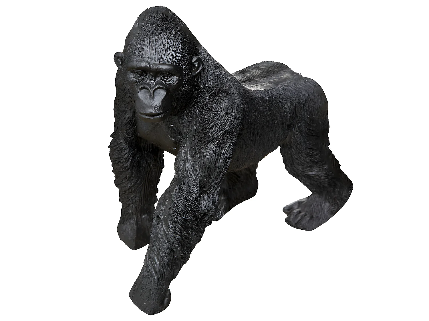 Statuette Déco "Gorille en Mouvement" 22cm Noir