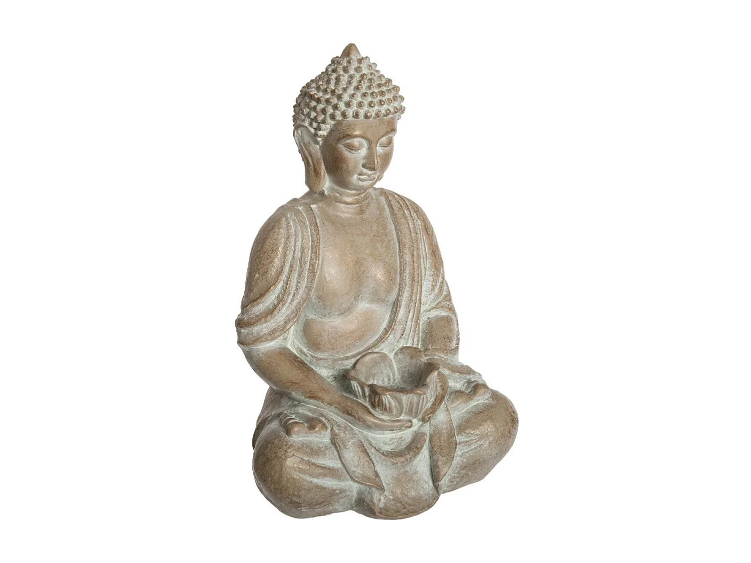 Statue Déco "Bouddha Blanchi" 39cm Beige