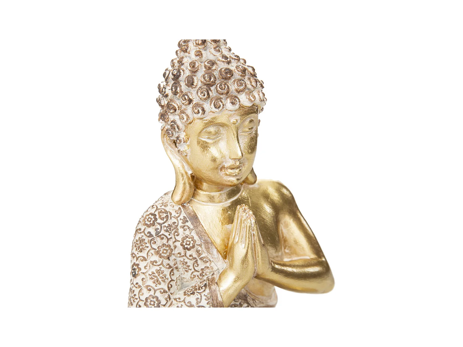 Statuette Bouddha Assis "Pierre" 19cm Or