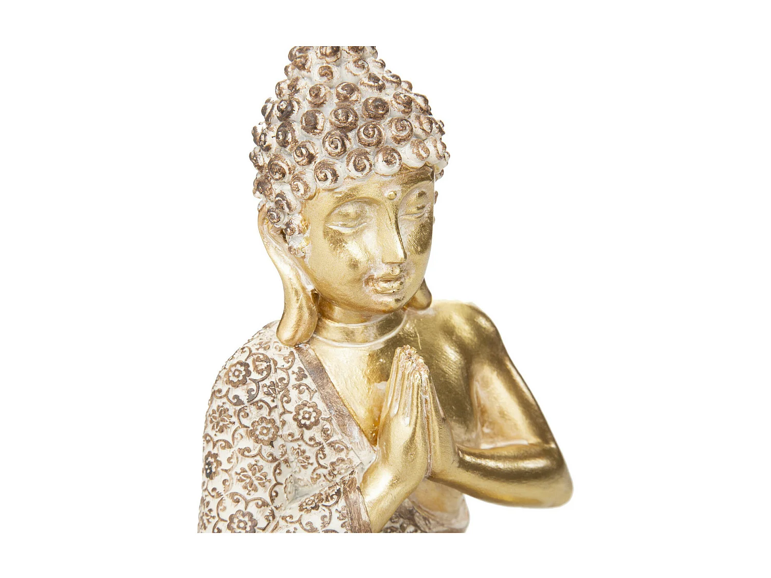 Statuette Bouddha Assis "Pierre" 19cm Or