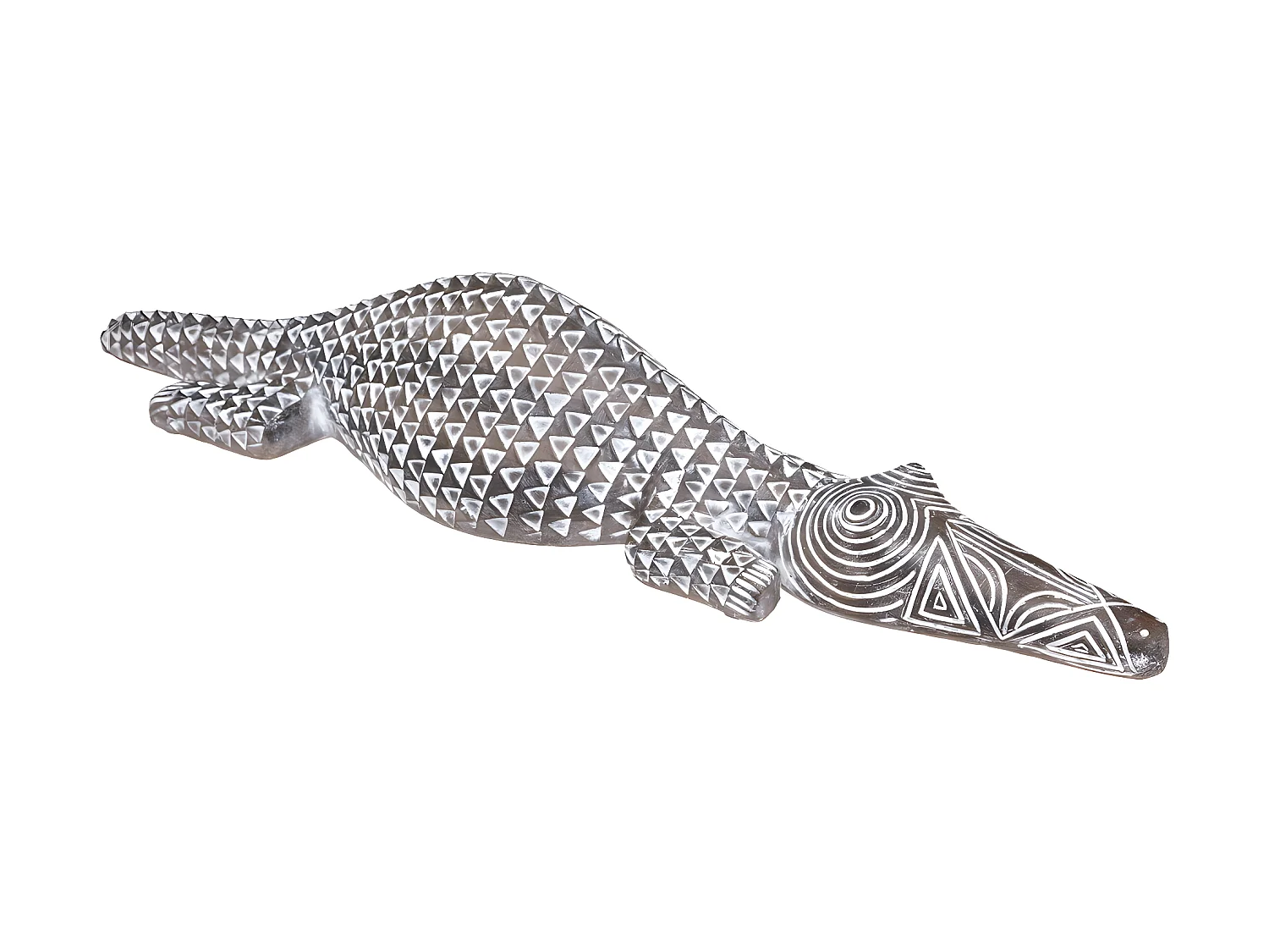 Statue Déco "Tropique Australe" 44cm Noir & Blanc