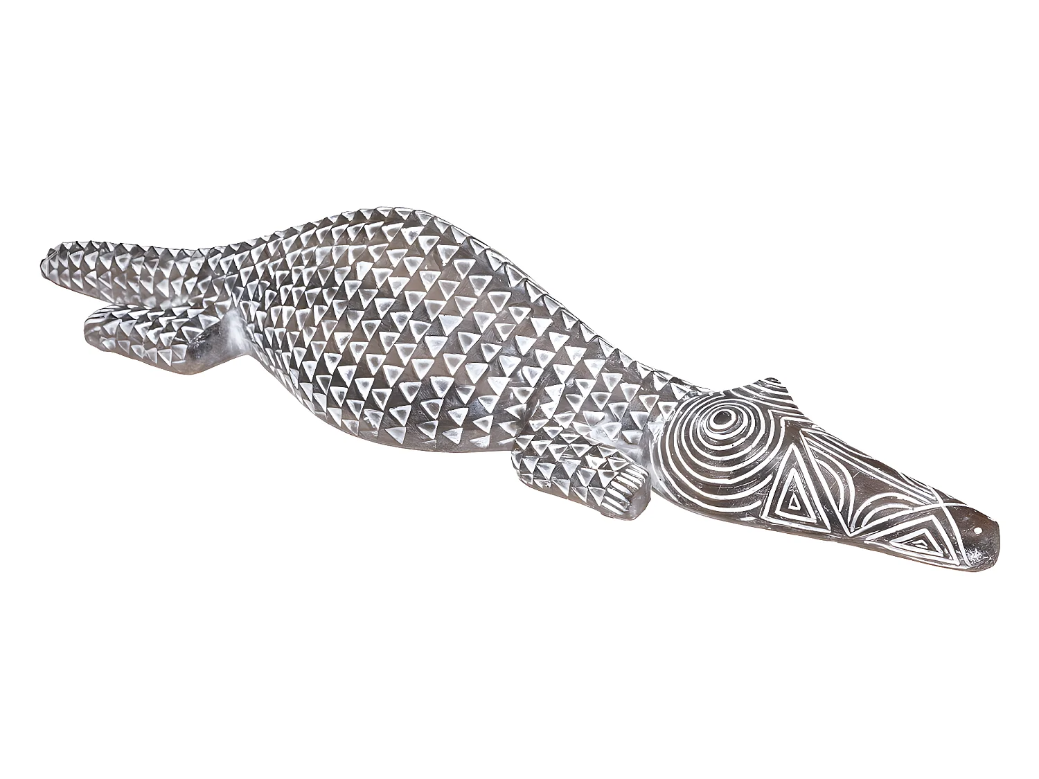 Statue Déco "Tropique Australe" 44cm Noir & Blanc