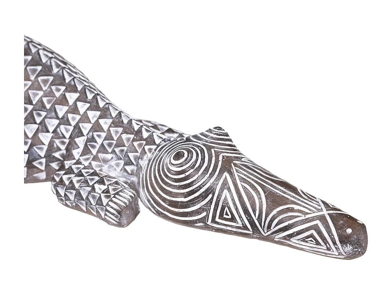 Statue Déco "Tropique Australe" 44cm Noir & Blanc