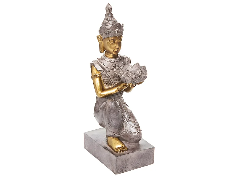 Bouddha & Photophore "Vintage" 45cm Marron
