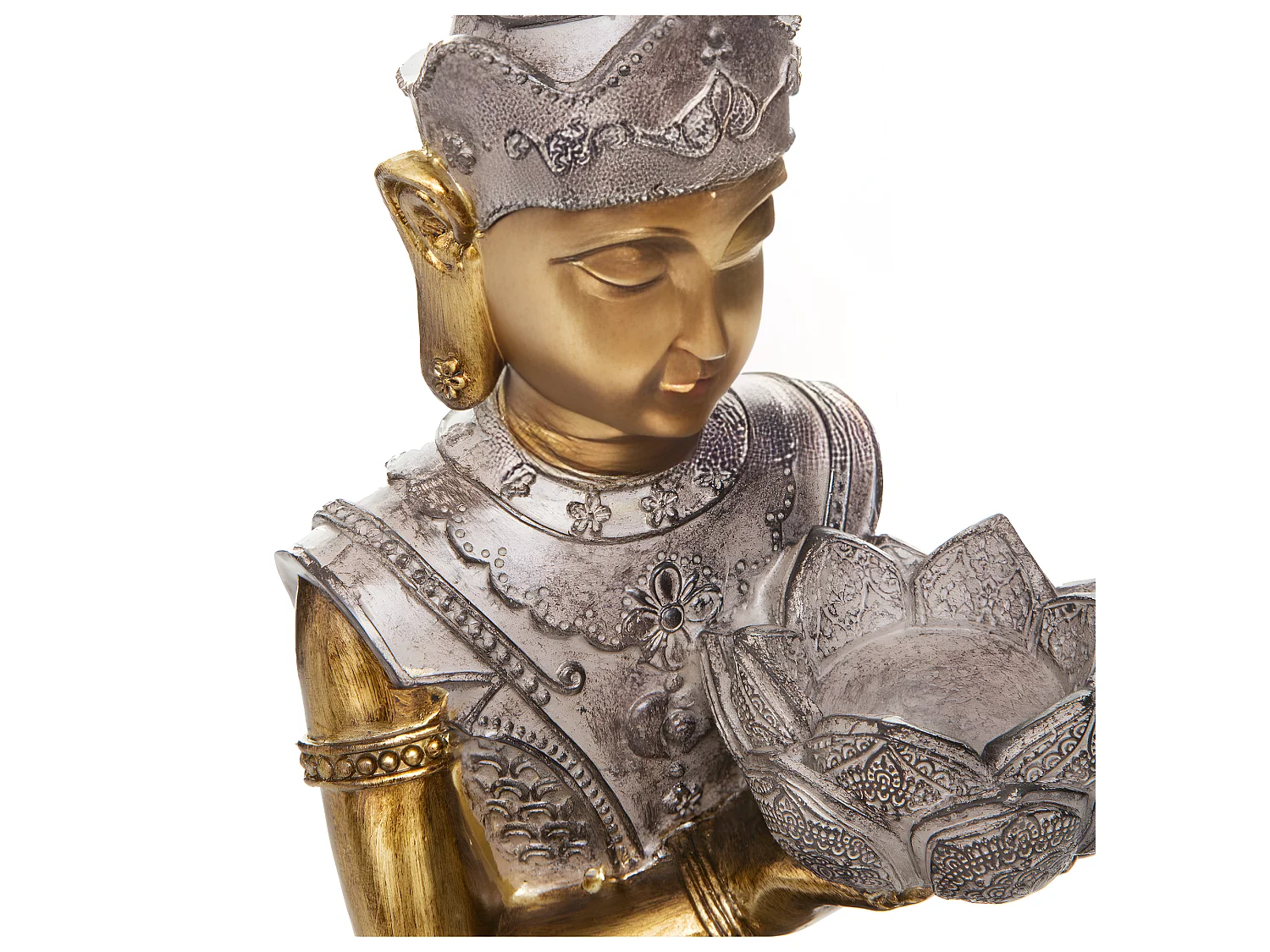 Bouddha & Photophore "Vintage" 45cm Marron