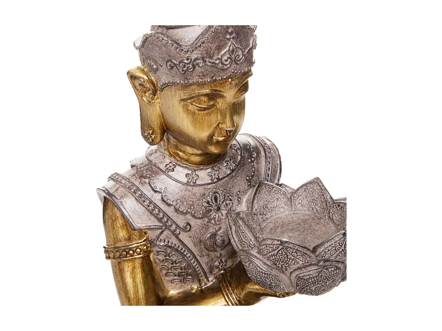 Bouddha & Photophore "Vintage" 45cm Marron