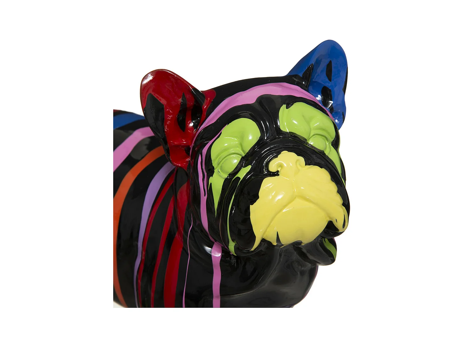 Statuette Déco "Chien Peint" 34cm Noir