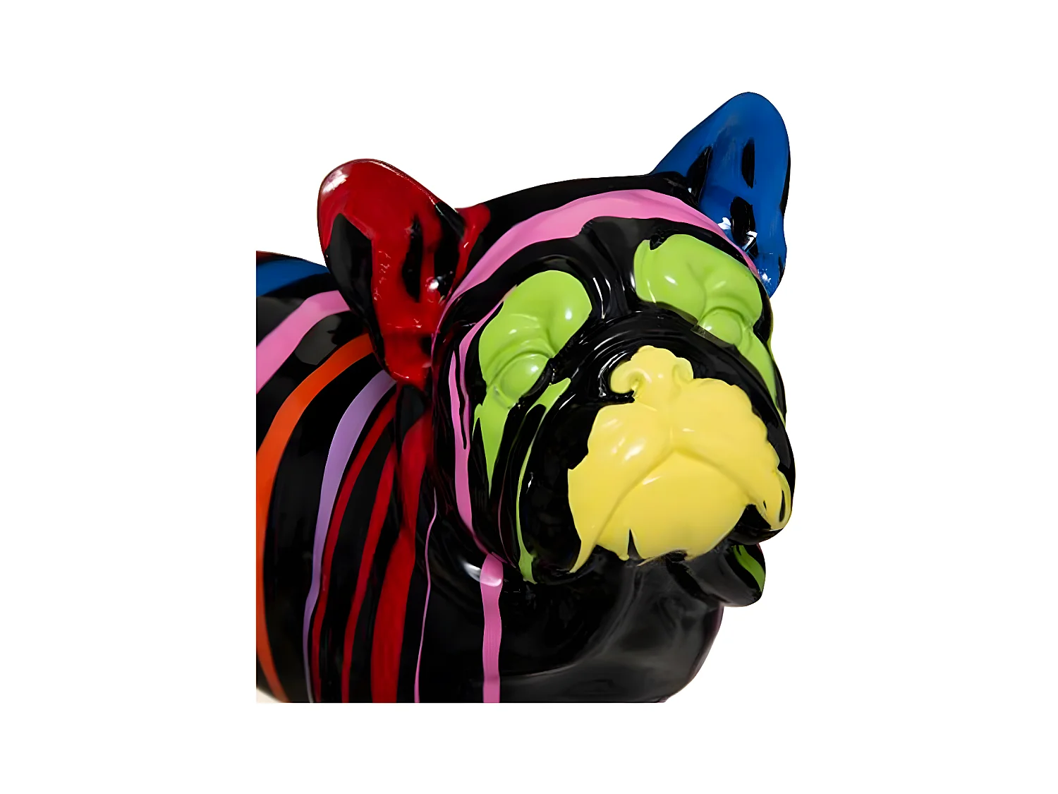 Statuette Déco "Chien Peint" 34cm Noir