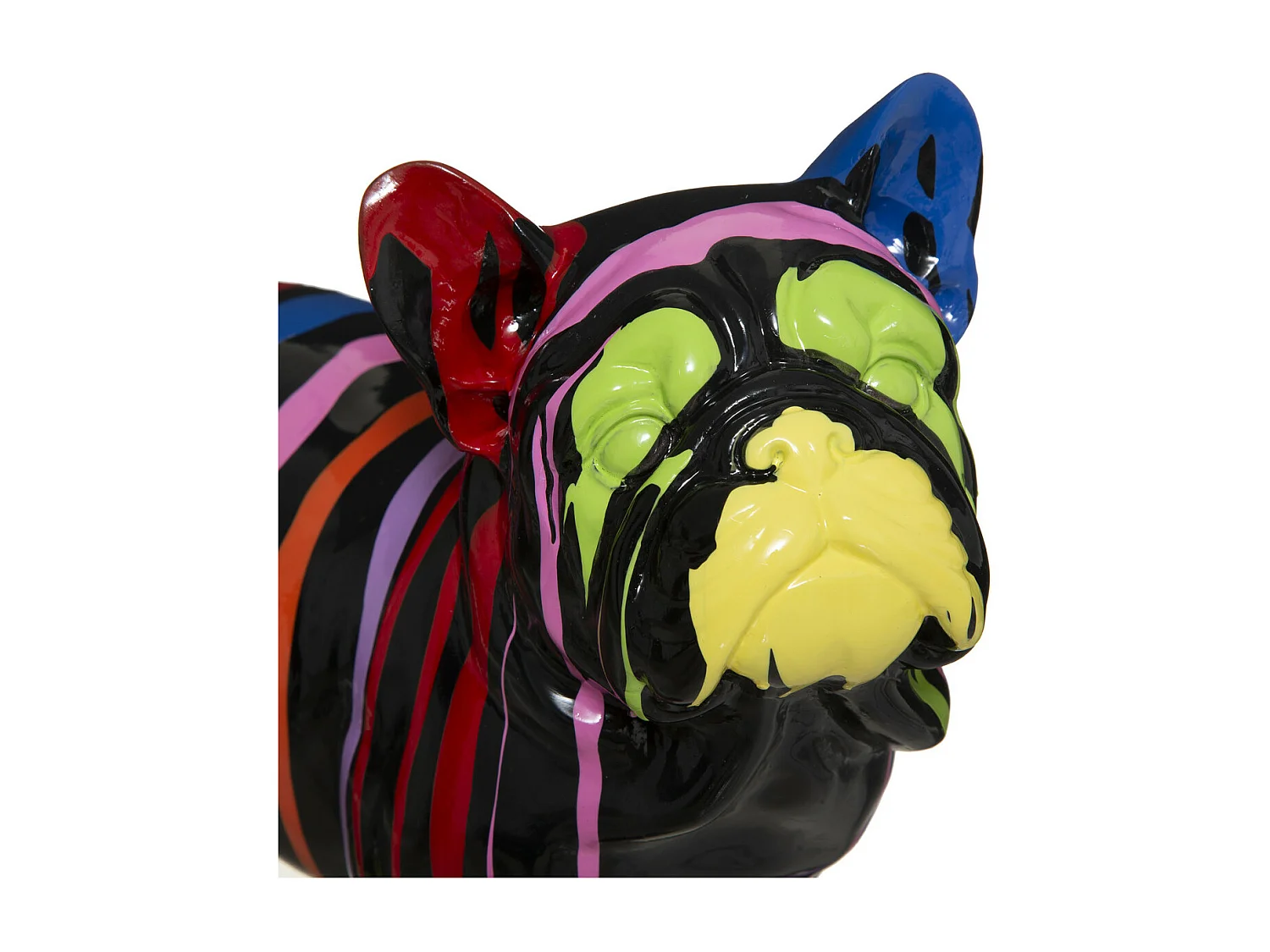 Statuette Déco "Chien Peint" 34cm Noir