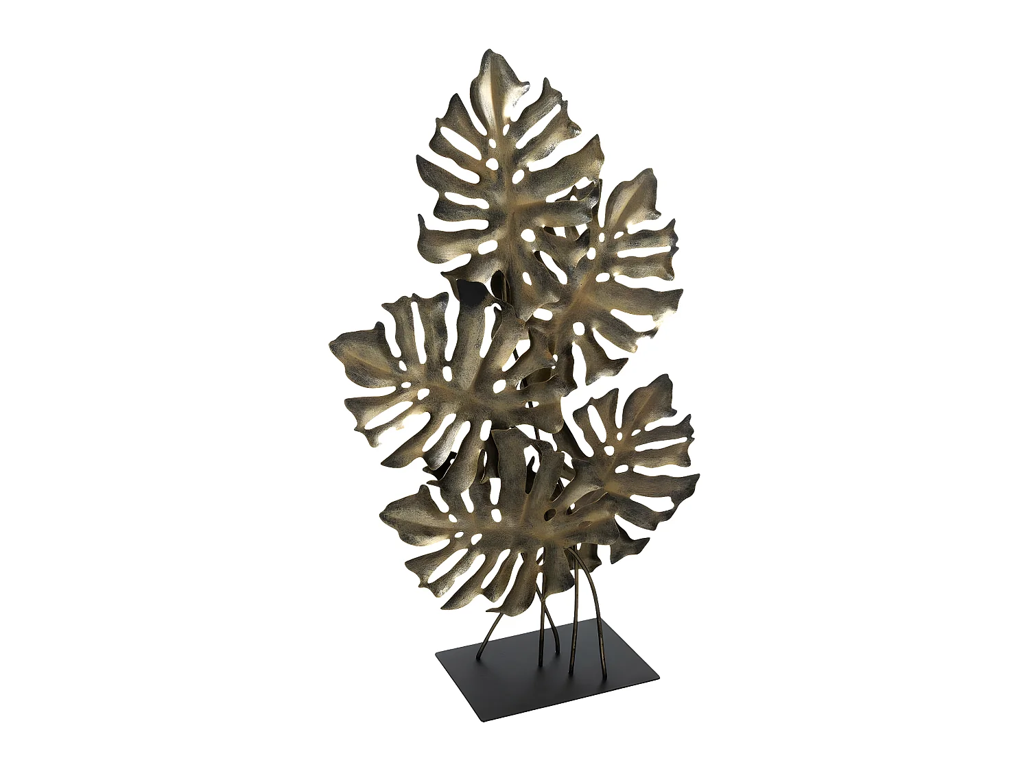 Décoration à Poser Feuille "Monstera" 57cm Bronze