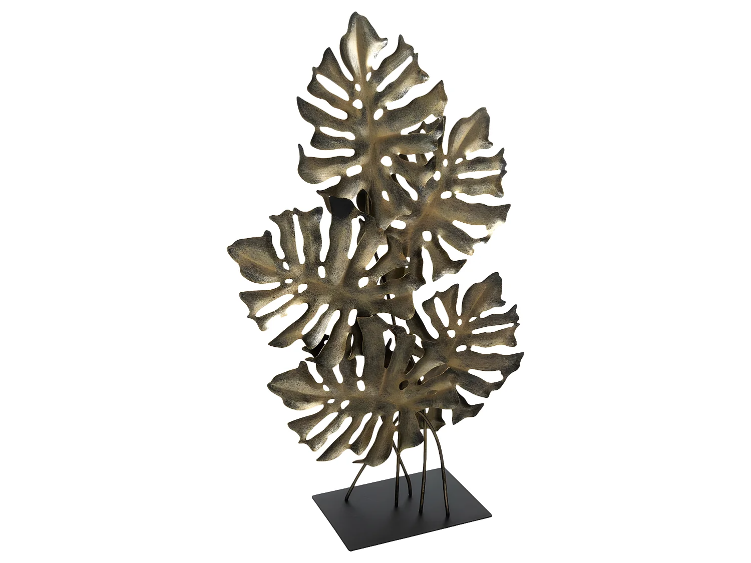 Décoration à Poser Feuille "Monstera" 57cm Bronze
