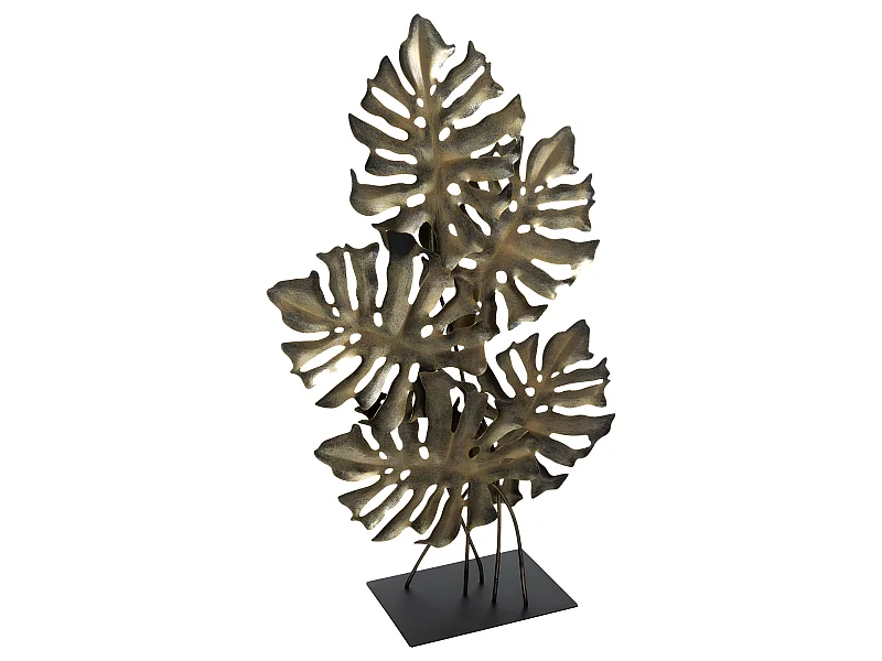 Décoration à Poser Feuille "Monstera" 57cm Bronze
