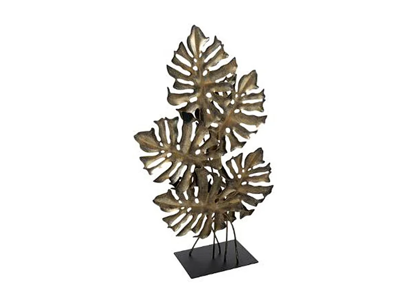 Décoration à Poser Feuille "Monstera" 57cm Bronze