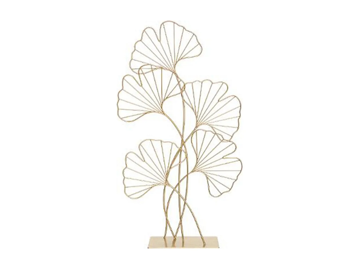 Décoration à Poser "Feuilles Ginko" 56cm Or