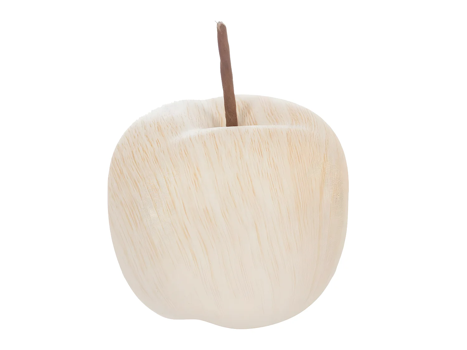 Pomme en Céramique Effet "Bois" 9cm Beige