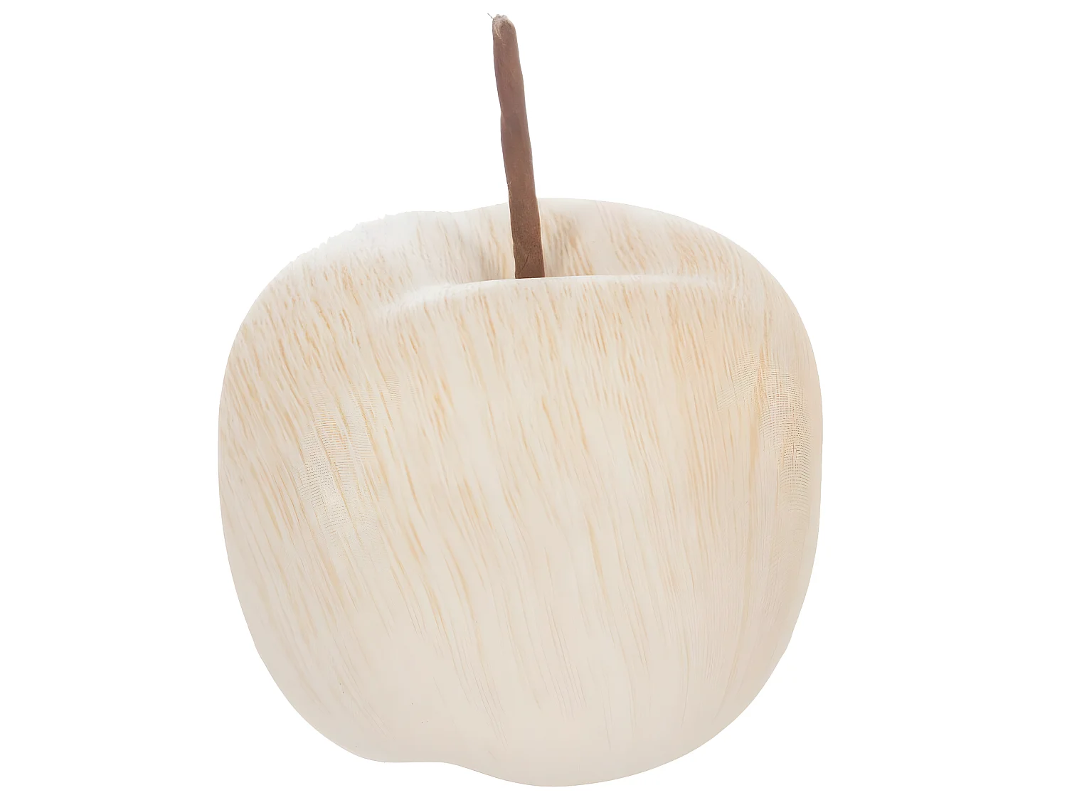 Pomme en Céramique Effet "Bois" 9cm Beige