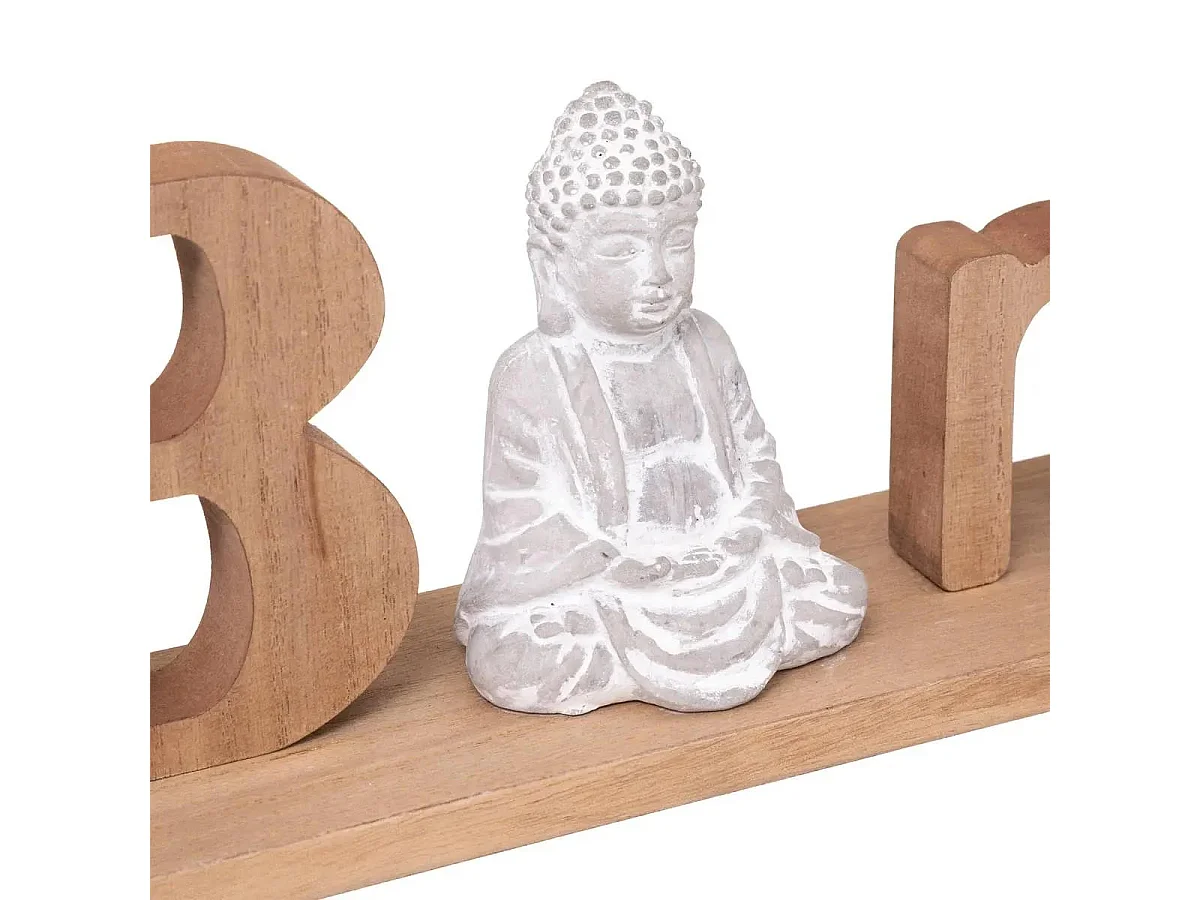 Mot Déco à Poser "Bouddha" 52cm Beige & Blanc