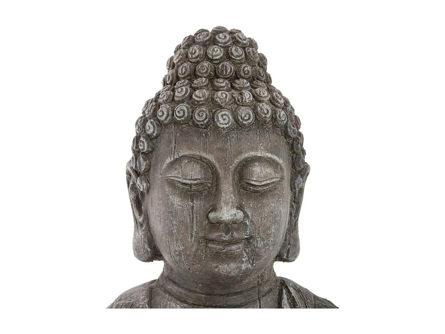 Statuette de Bouddha "Effet Bois" 49cm Gris