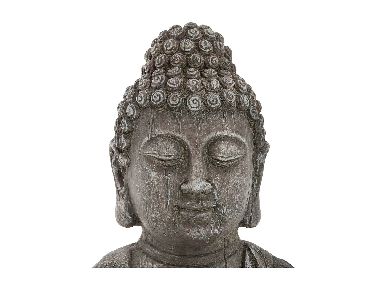 Statuette de Bouddha "Effet Bois" 49cm Gris