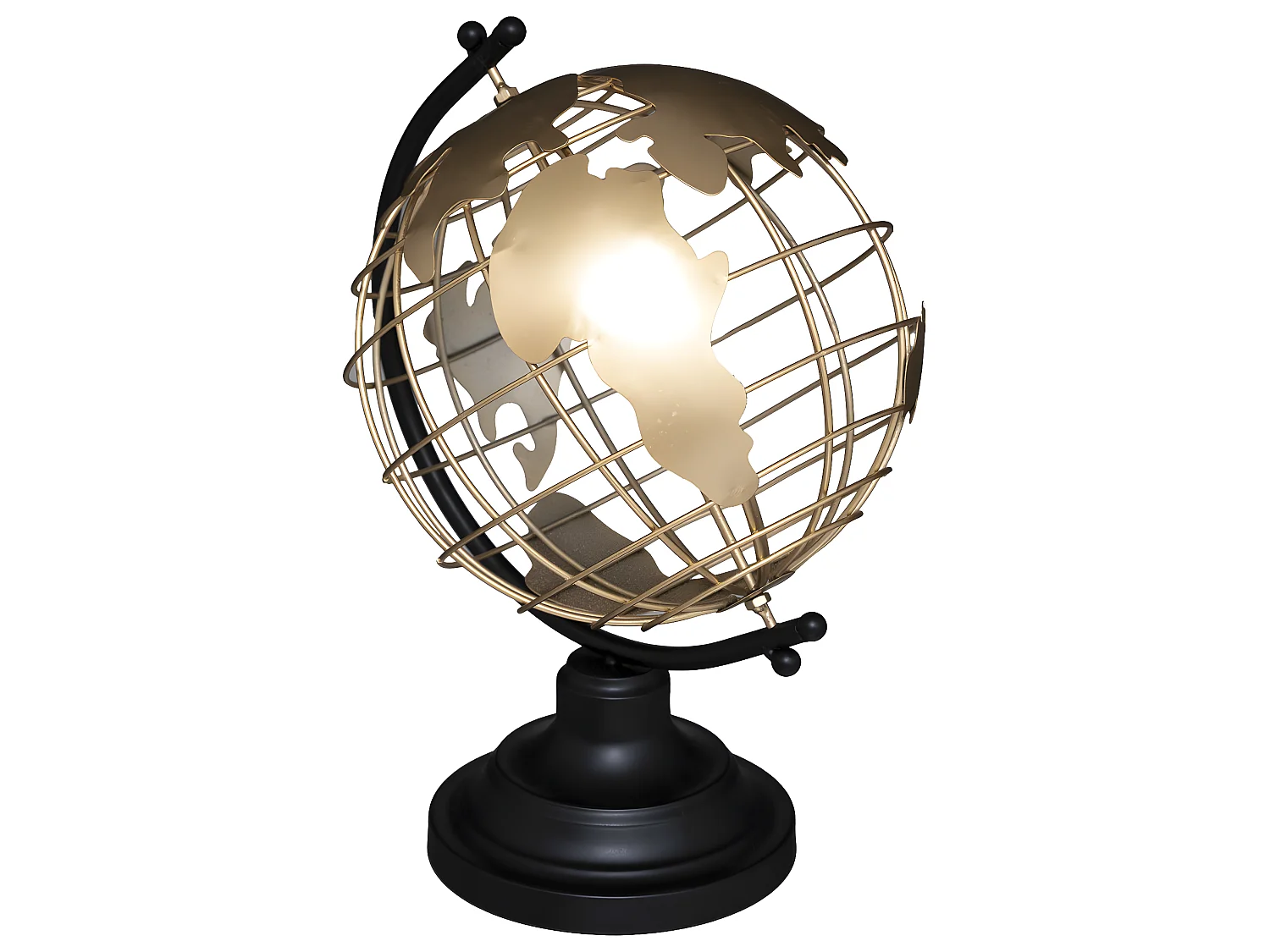 Globe à Poser en Métal "Loft" 28cm Or & Noir