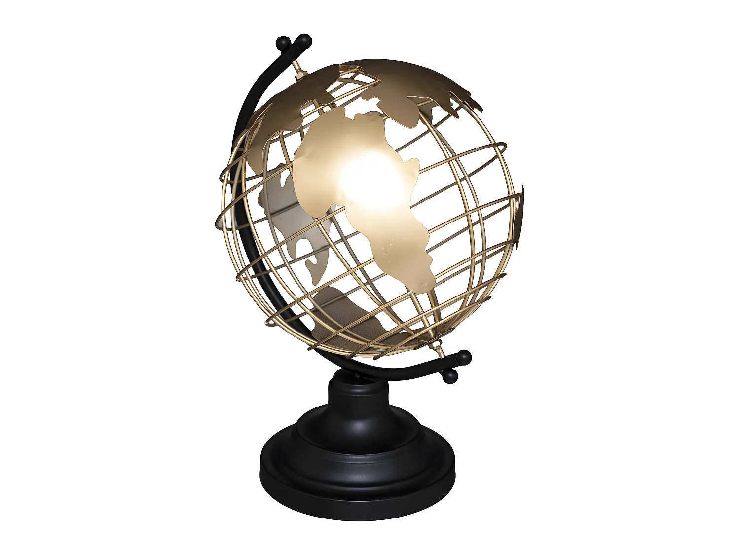 Globe à Poser en Métal "Loft" 28cm Or & Noir