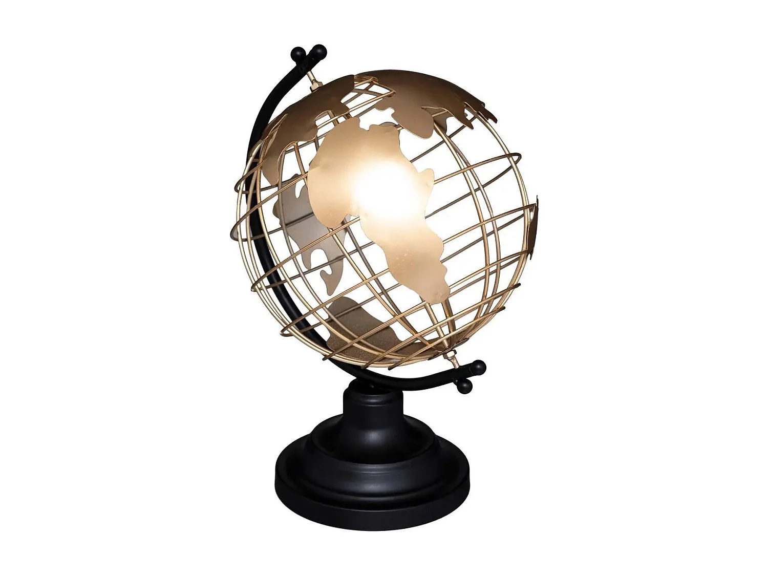 Globe à Poser en Métal "Loft" 28cm Or & Noir