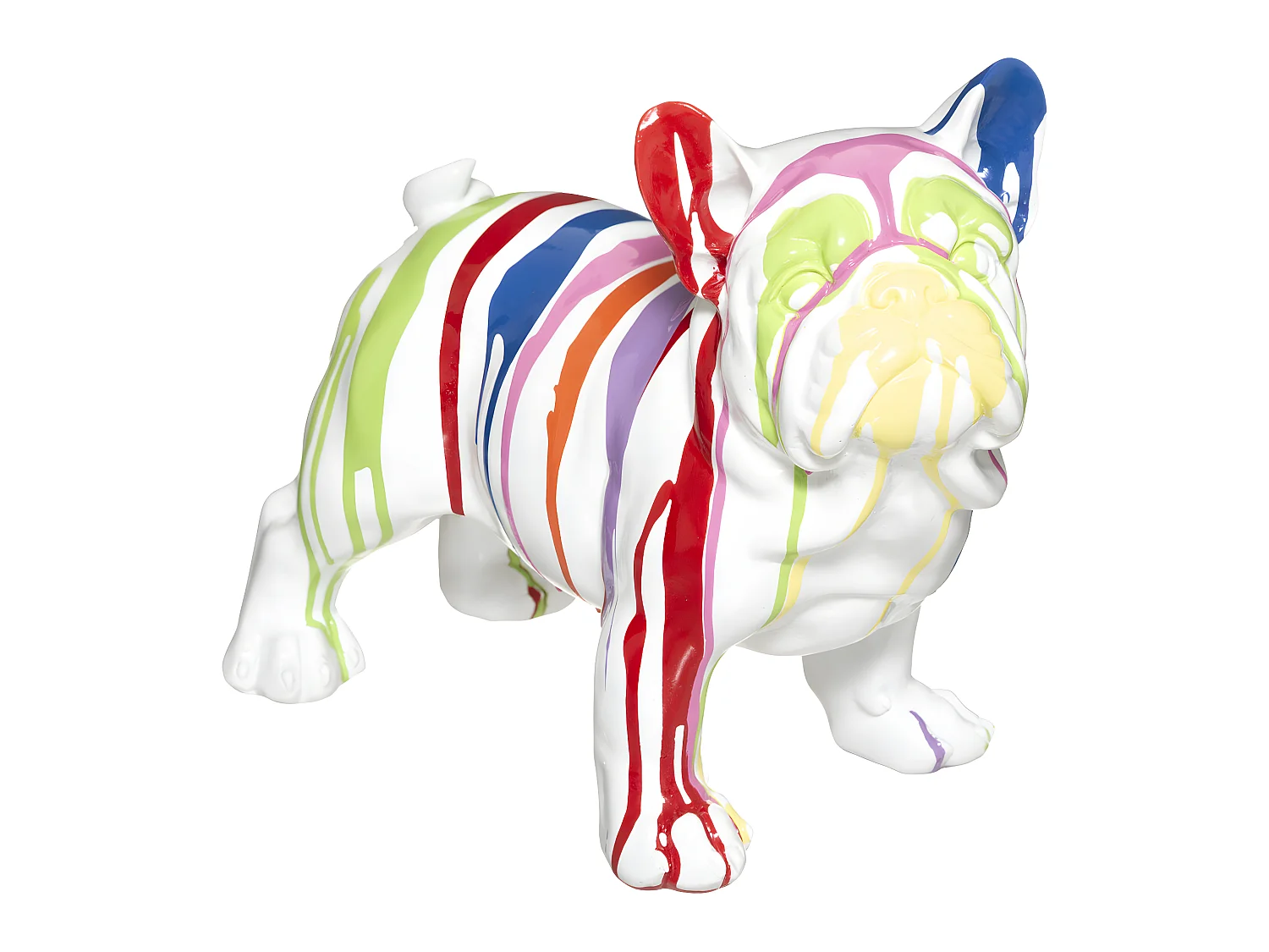 Statuette Déco "Chien Peint" 34cm Blanc