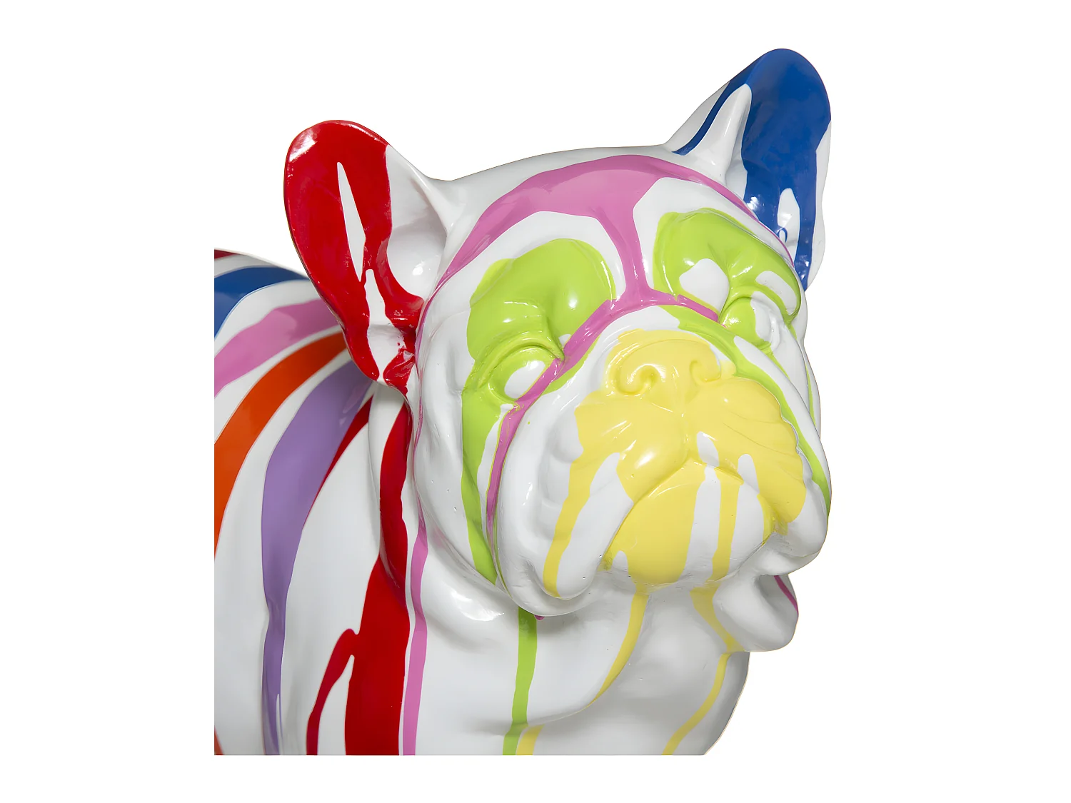 Statuette Déco "Chien Peint" 34cm Blanc