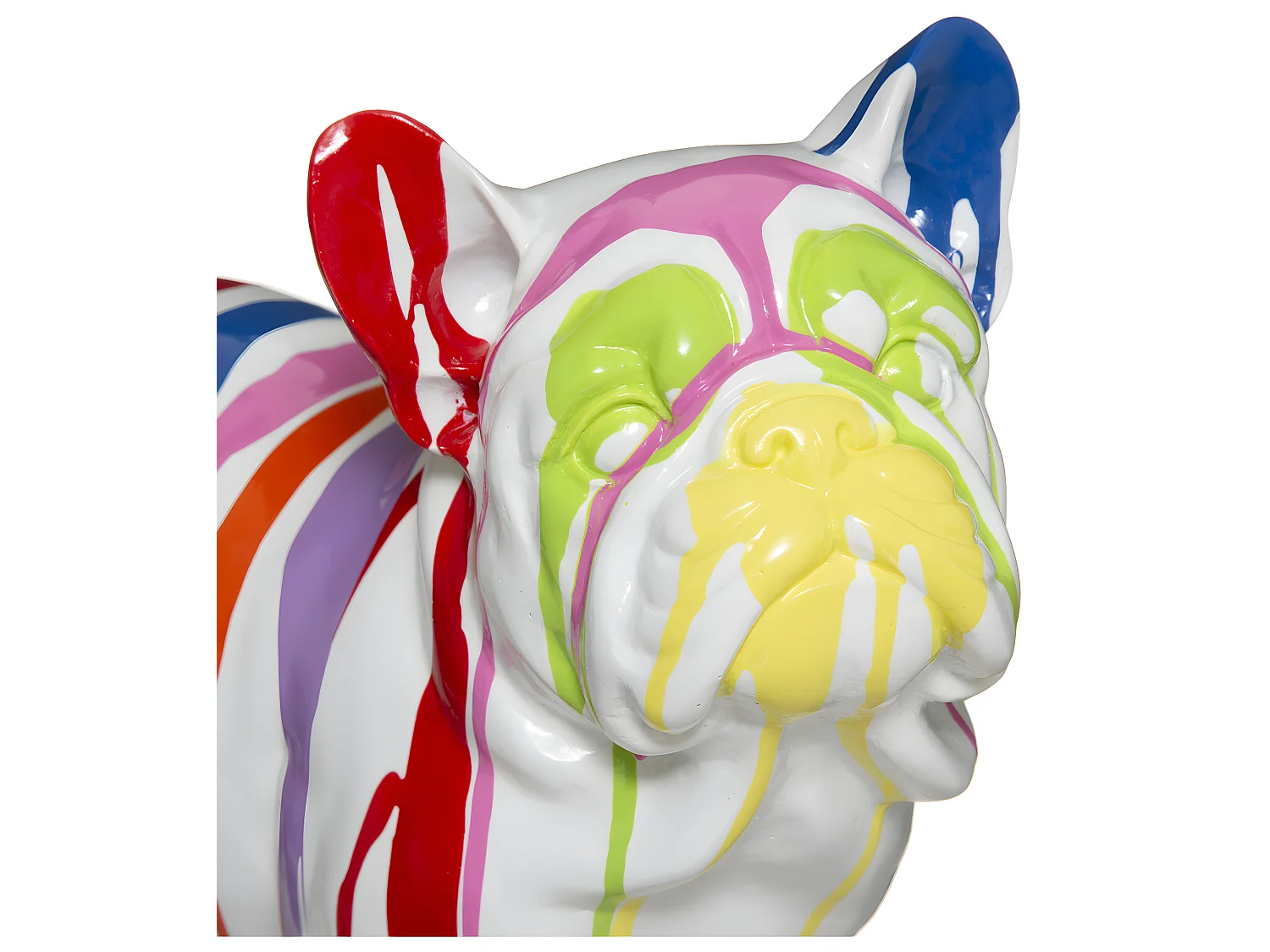 Statuette Déco "Chien Peint" 34cm Blanc