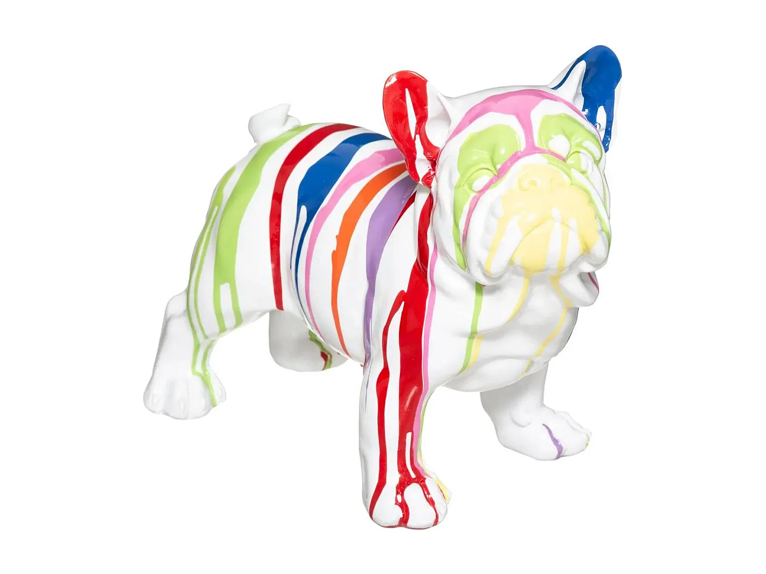 Statuette Déco "Chien Peint" 34cm Blanc