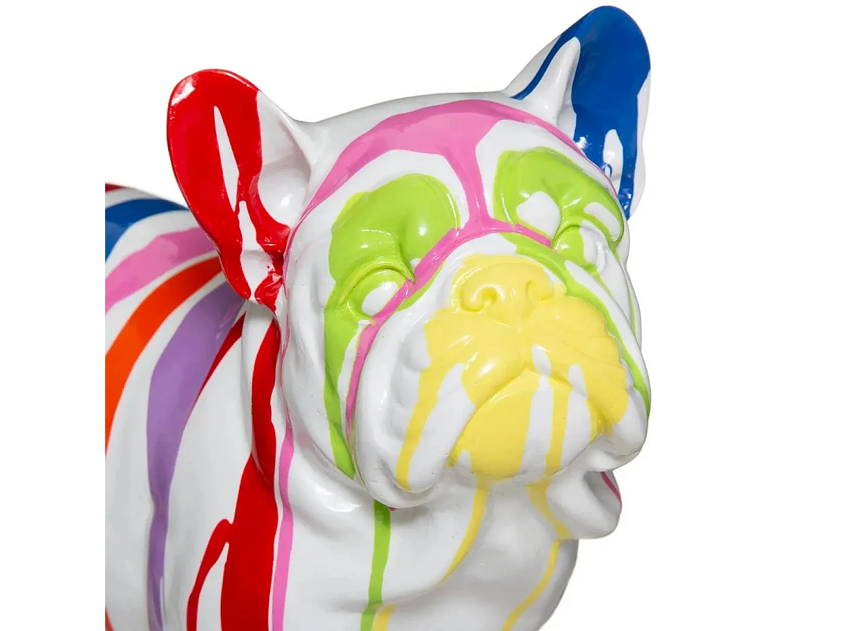 Statuette Déco "Chien Peint" 34cm Blanc