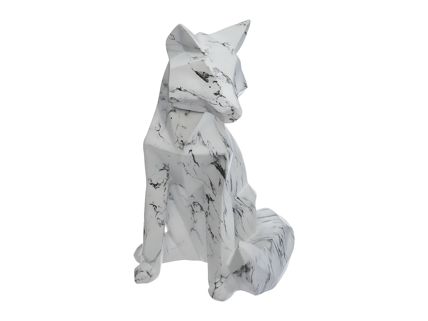 Statuette Déco Origami "Renard" 25cm Blanc