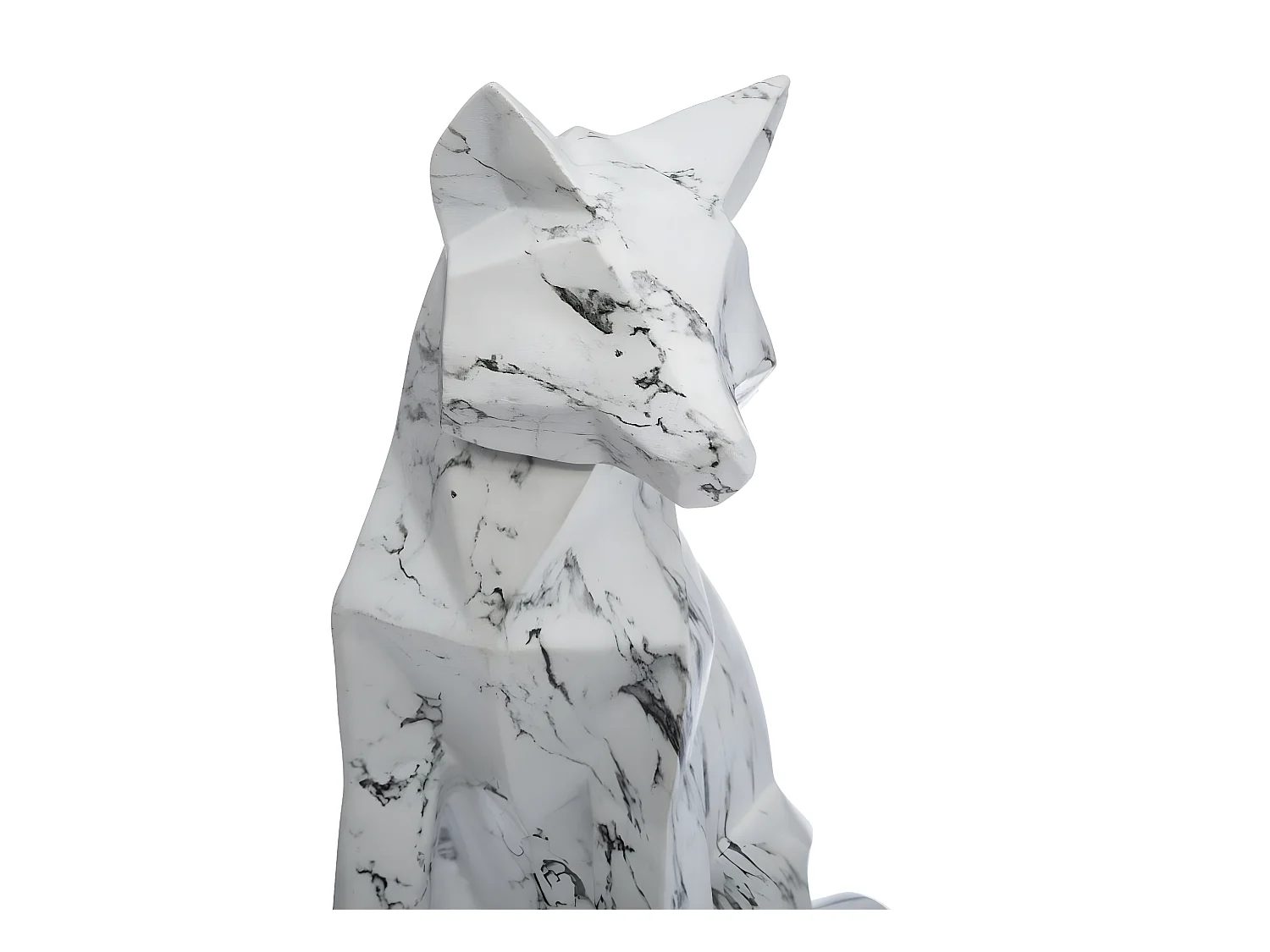 Statuette Déco Origami "Renard" 25cm Blanc