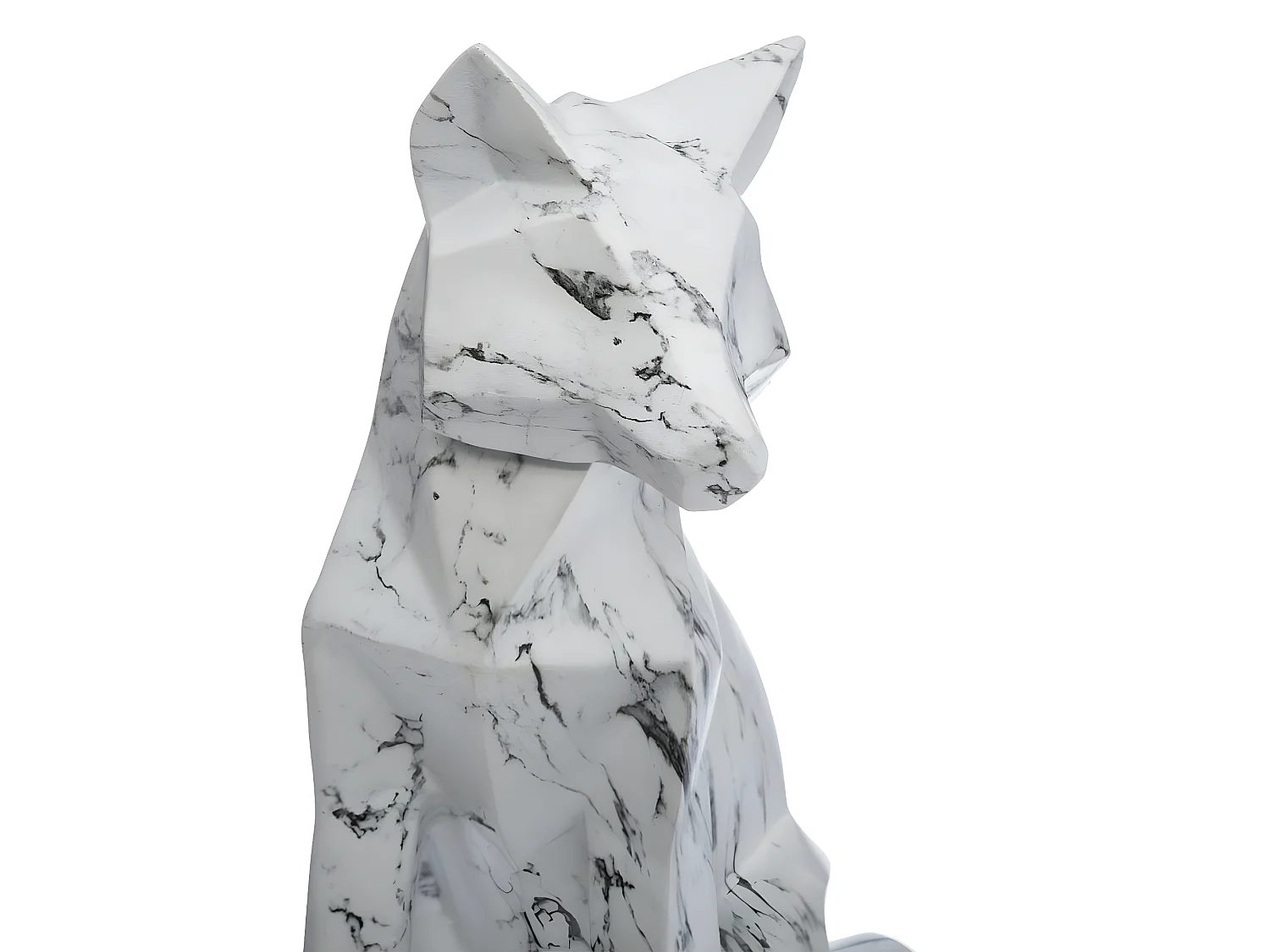 Statuette Déco Origami "Renard" 25cm Blanc