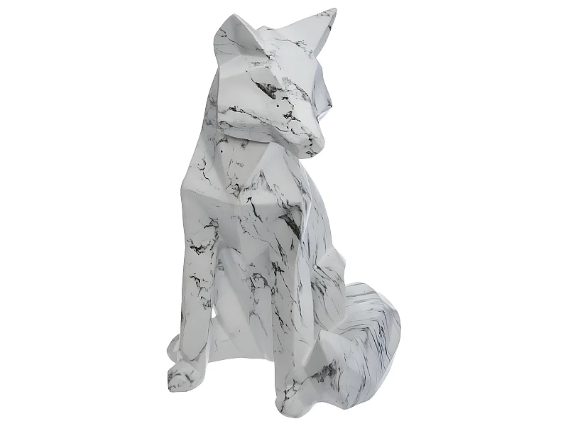 Statuette Déco Origami "Renard" 25cm Blanc