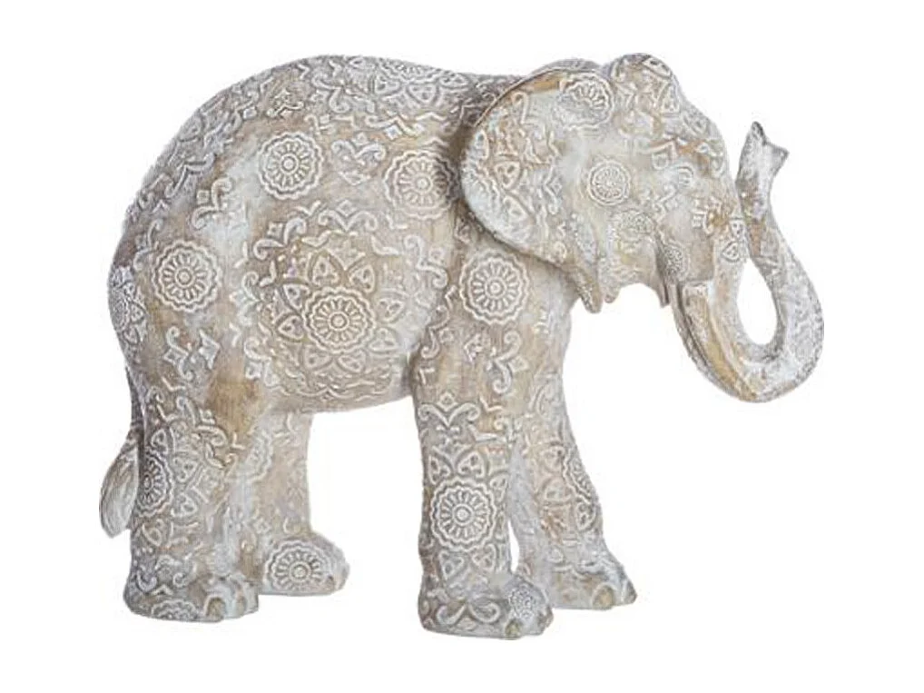 Statuette en Résine "Éléphant" 15cm Beige