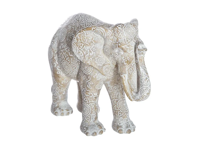 Statuette en Résine "Éléphant" 15cm Beige