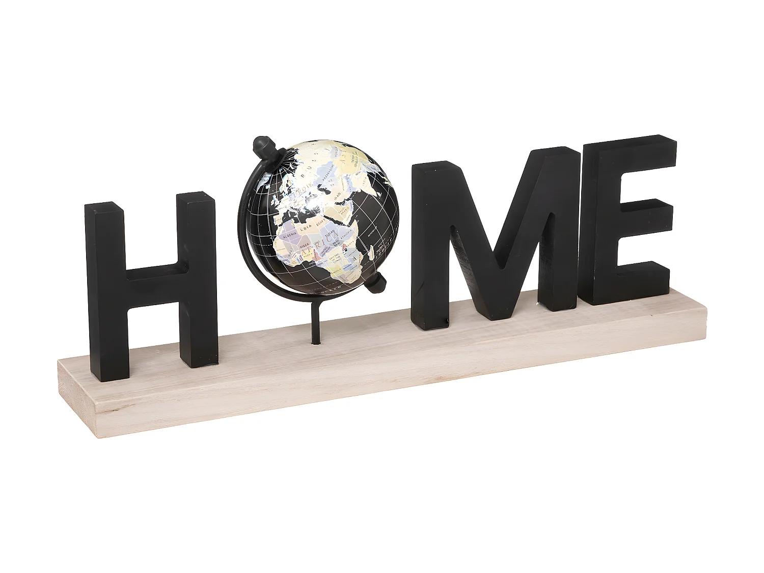 Mot Déco à Poser "Home Globe" 36cm Noir