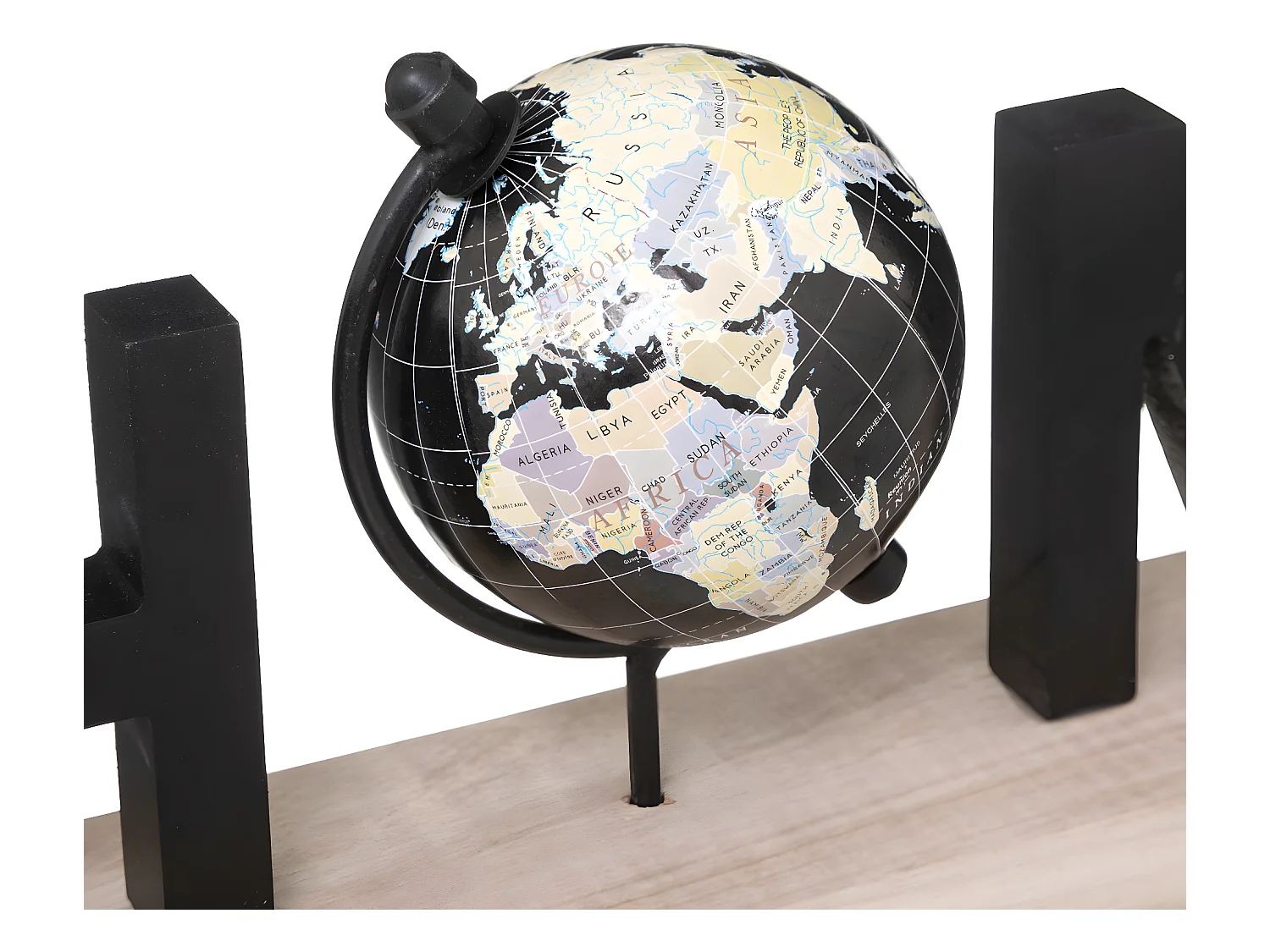 Mot Déco à Poser "Home Globe" 36cm Noir