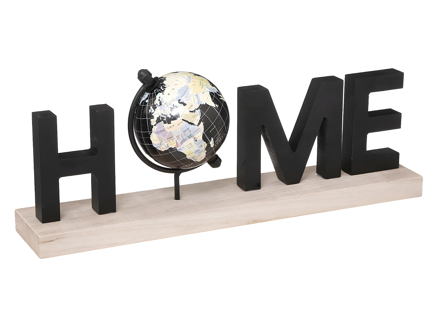 Mot Déco à Poser "Home Globe" 36cm Noir