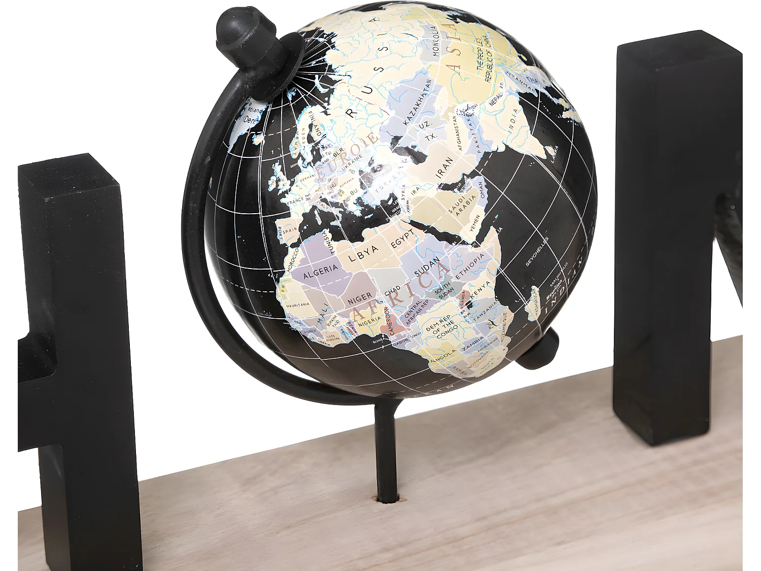 Mot Déco à Poser "Home Globe" 36cm Noir