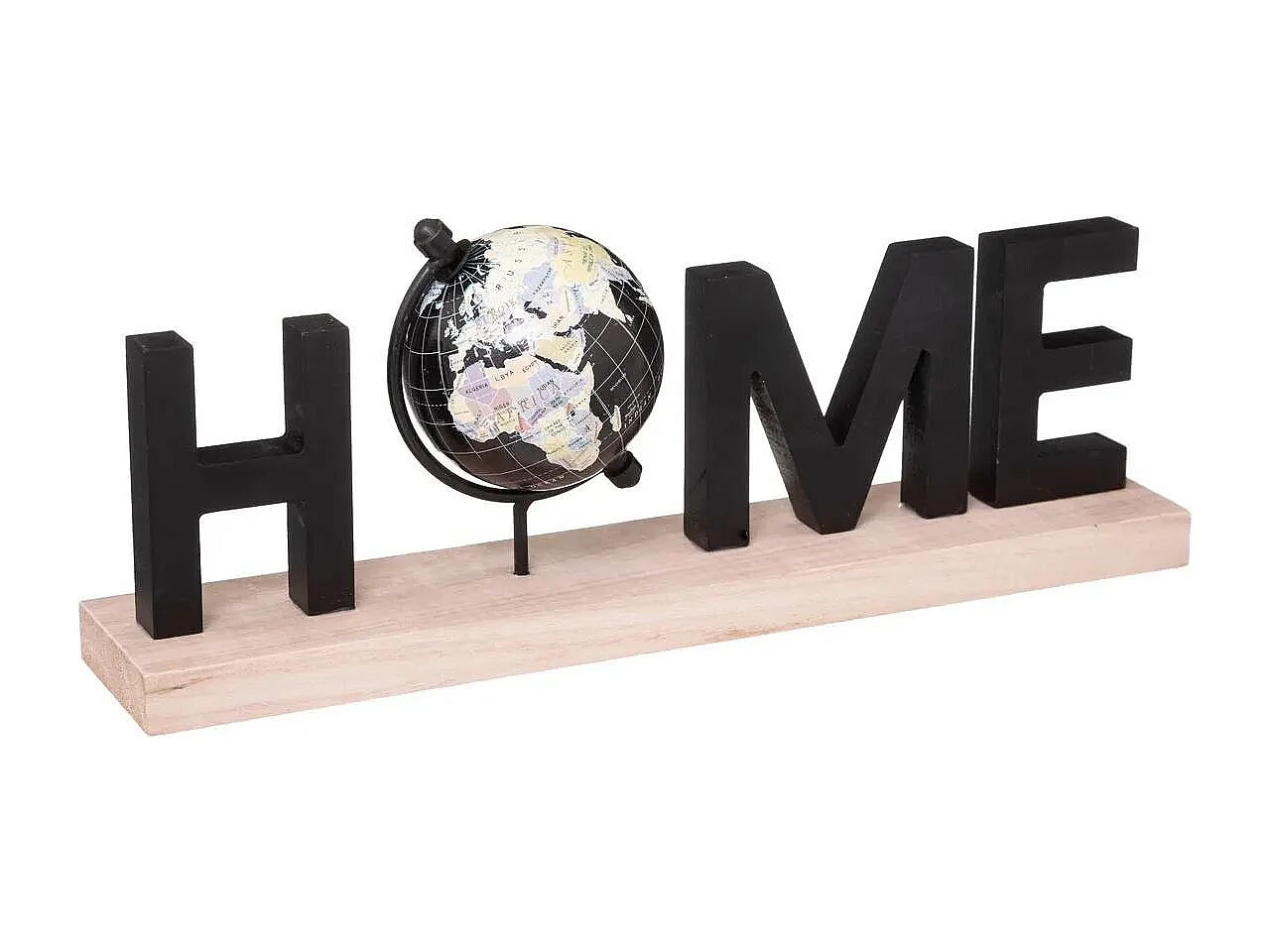 Mot Déco à Poser "Home Globe" 36cm Noir