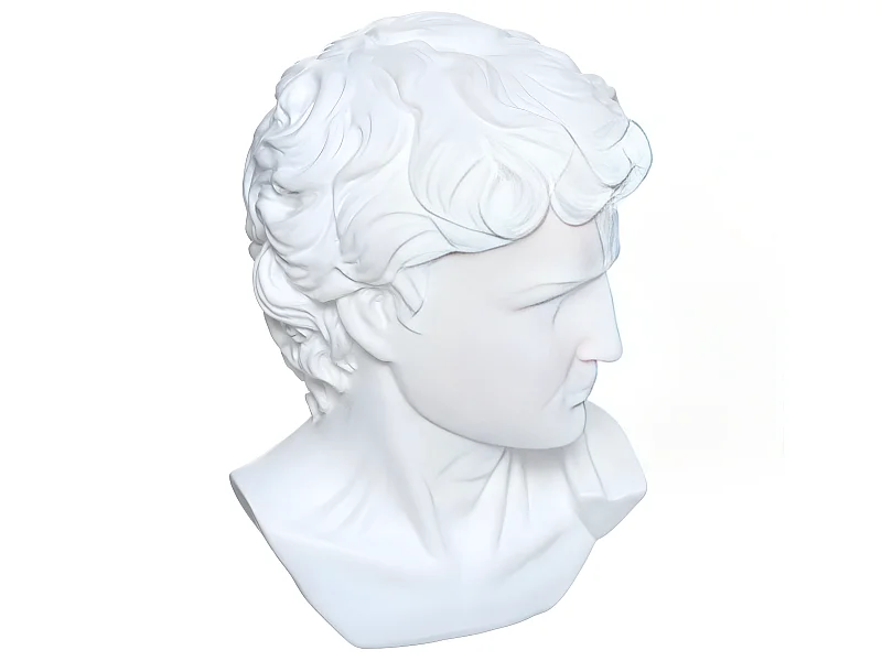 Statuette Déco "Tête César" 25cm Blanc