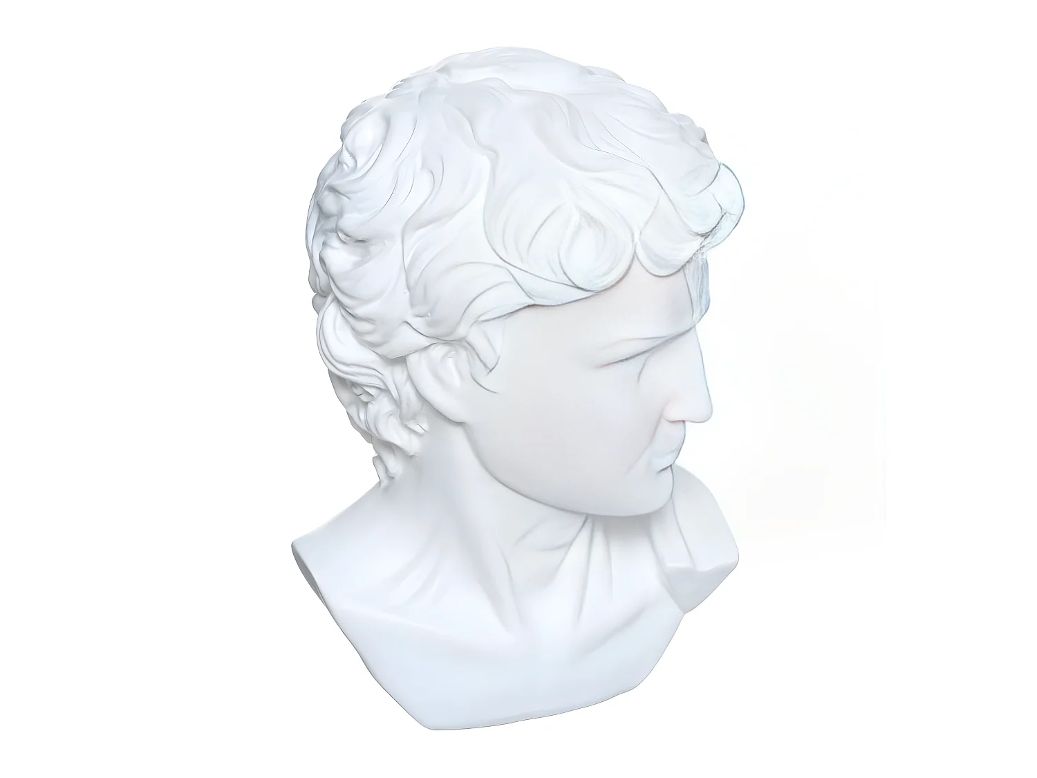 Statuette Déco "Tête César" 25cm Blanc